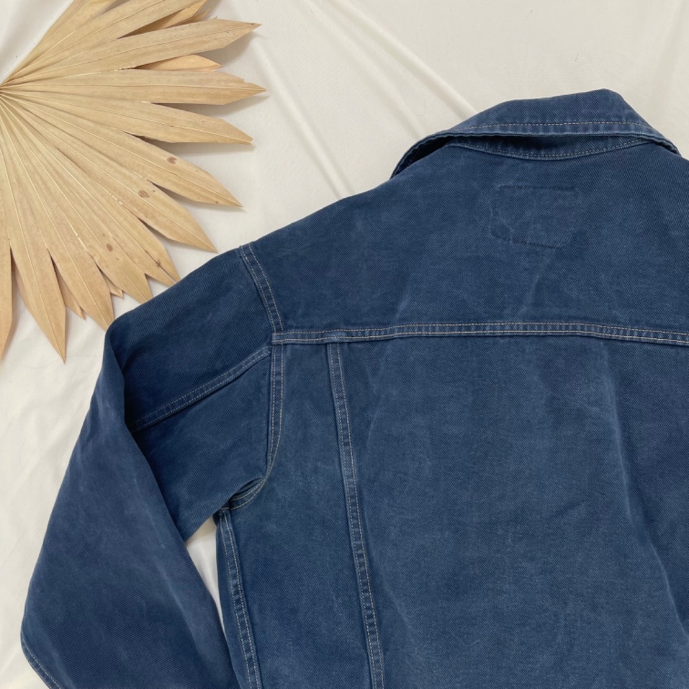 Vintage Gap Oversized Blue Denim Jean Jacket Barn Trucker Chore Field Coat Small - Picture 8 of 8